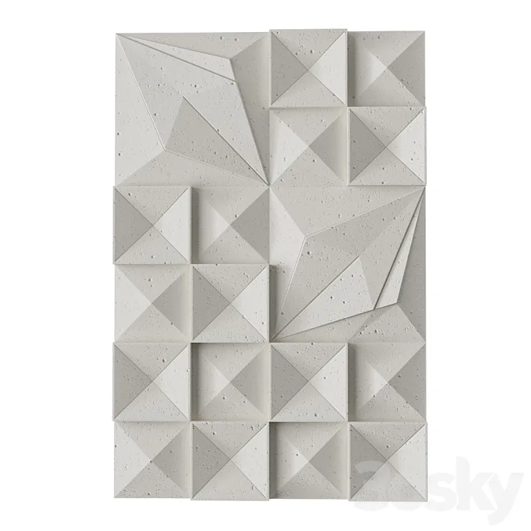 Lava Ash Tile Dimensional Wall Art 3DS Max Model