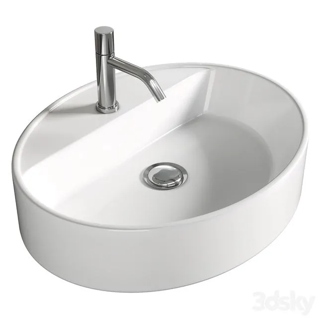 Lavabo Da Appoggio Con Foro Rubinetto Londra Ovale 50 Olympia 3dsMax Model