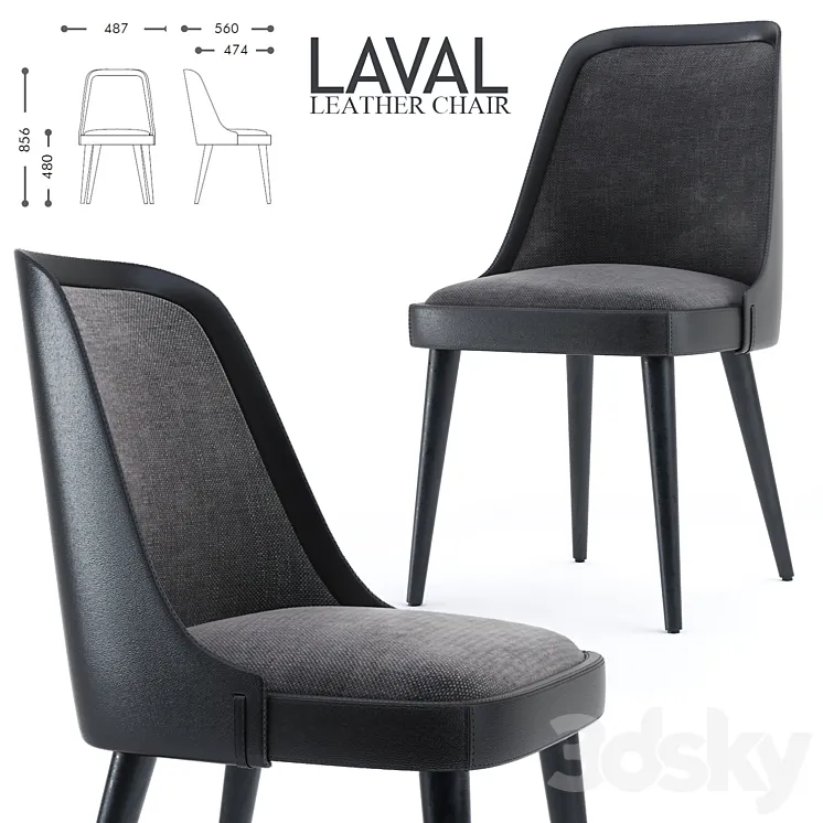 LAVAL LEATHER CHAIR 3DS Max