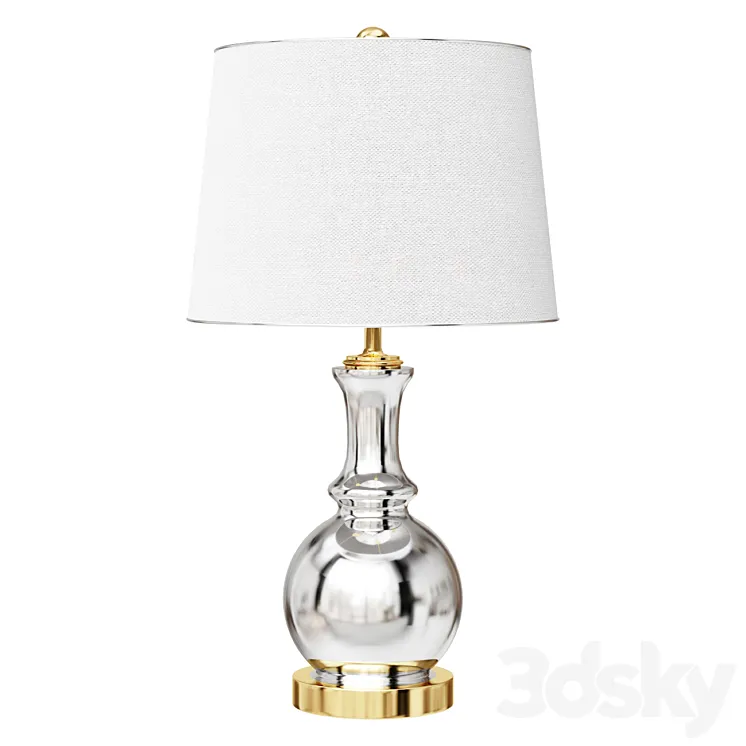Lavelle 25 in. Mercury Silver\/Brass Gold Glass Table Lamp (Set of 2) 3DS Max