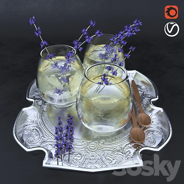 Lavender cocktail 3ds Max