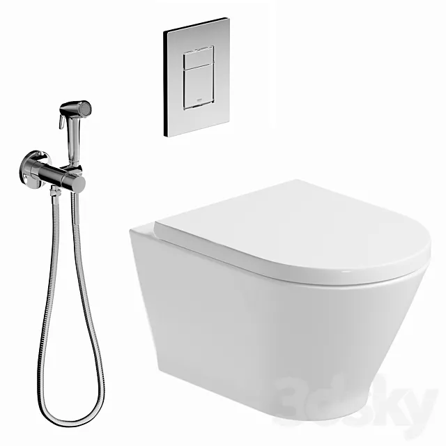 Lavinia Boho Elegant Rimless + Flush button Grohe Skate Cosmopolitan + Clever TOUBKAL 3dsMax Model