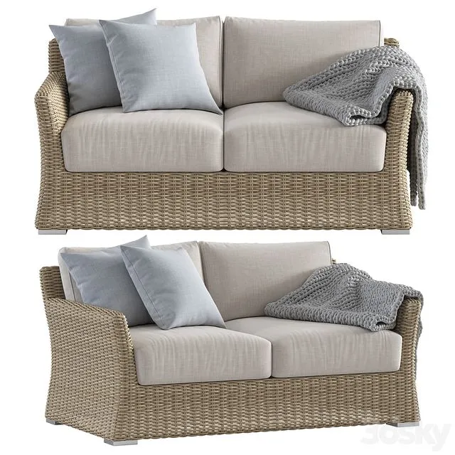 Lavita Outdoor Savannah Outdoor Wicker Two Seater Sofa 3dsMax Model
