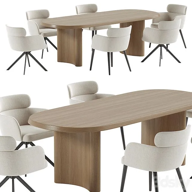 LAY armchair & ALTURA Dining Table 3dsMax Model