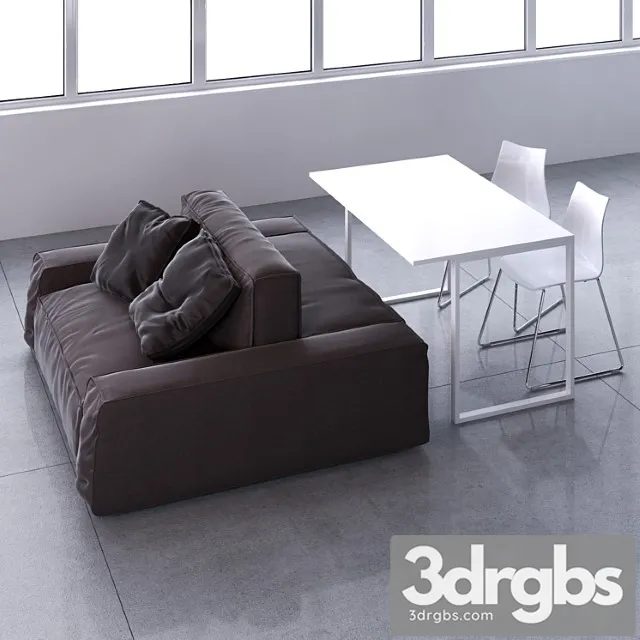 Layout Isolagiorno Easy Sofa And Slim Xs Table 3dsmax Download