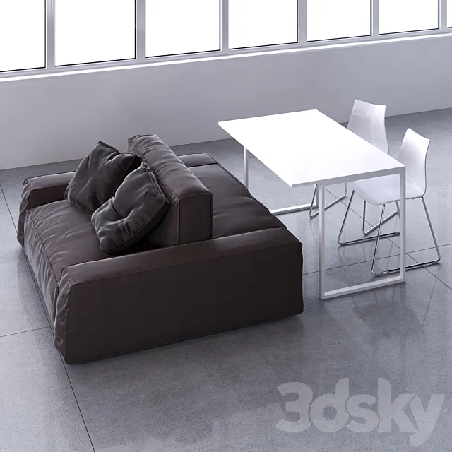 LAYOUT ISOLAGIORNO Easy sofa and Slim XS table 3DS Max Model