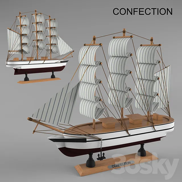 Layout of the ship CONFECTION 3DS Max Model