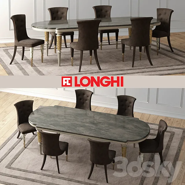 LAYTON Marble Table & MARION Chairs 3DSMax File