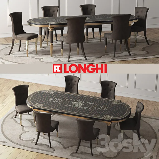 LAYTON Wooden Table & MARION Chairs 3DSMax File