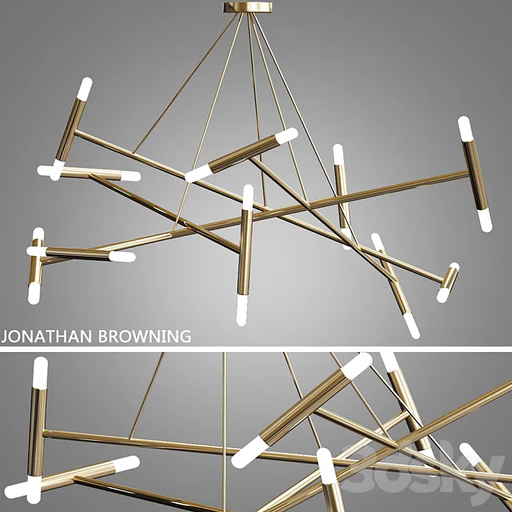 Le Pentagone Chandelier by Jonathan Browning 3DS Max