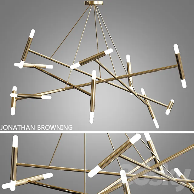 Le Pentagone Chandelier by Jonathan Browning 3DSMax File