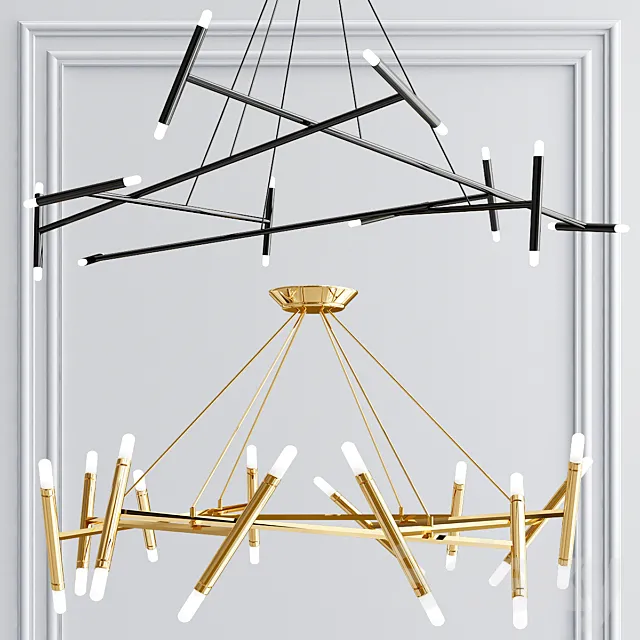 Le Petite and Le Pentagone chandelier collection 3DS Max Model