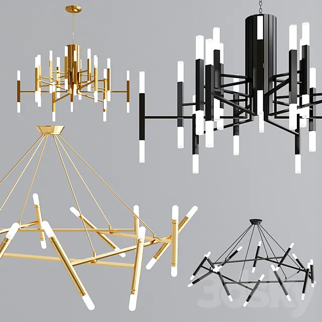 Le Petite and Nordic chandelier collection 3ds Max