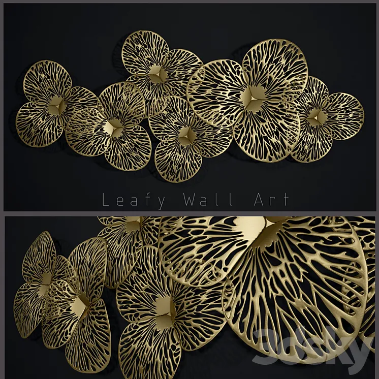 Leafy wall art 3DS Max