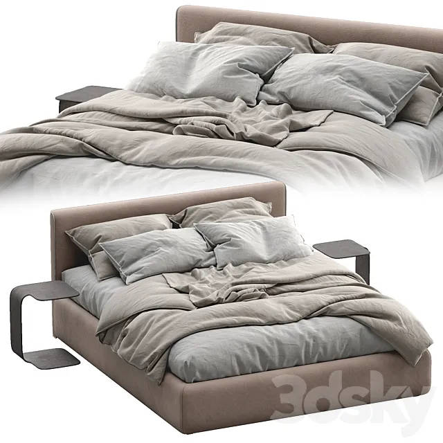 Leather Bed TANGRAM By Vibieffe 3ds Max