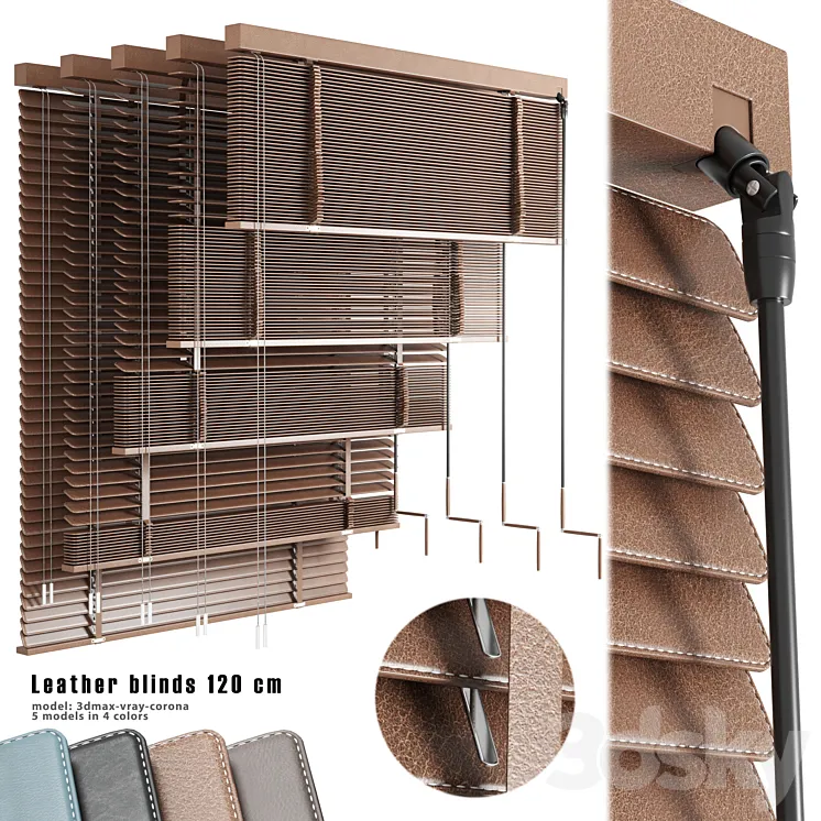 Leather blinds 120 cm 3DS Max Model