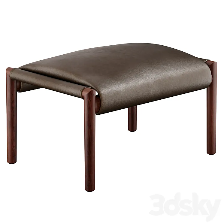Leather footstool by Poltrona Frau 3DS Max Model