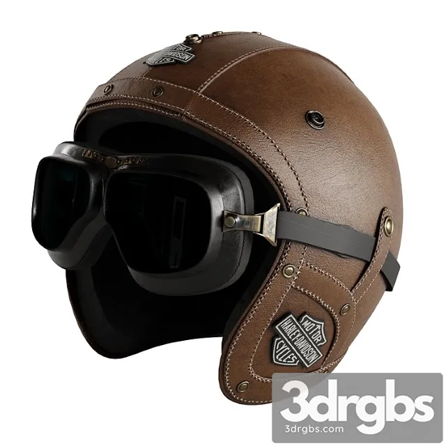 Leather moto helmet