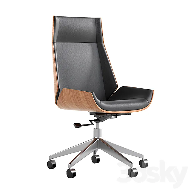 Leather Office Chair Desk Chair with Fixed Base & Adjustable Height HOMARY 3ds Max