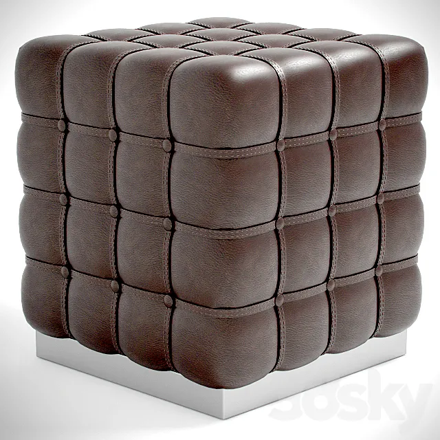 Leather ottoman 3DS Max Model