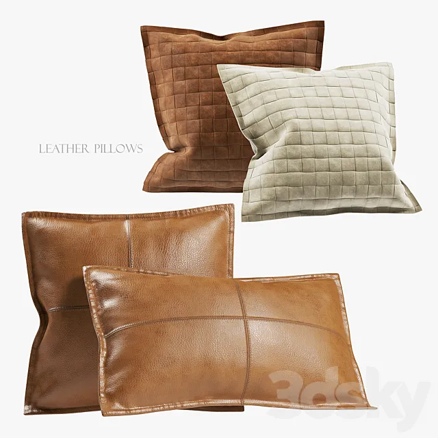 Leather pillows 3ds Max