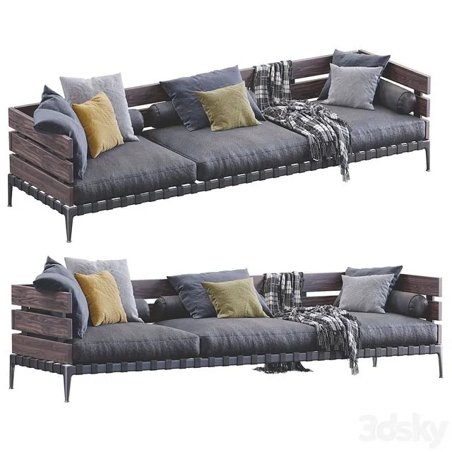 Leather Sofa Ansel By Flexform 3dsMax Model