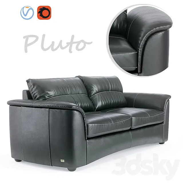 Leather Sofa Pluto 3DS Max Model