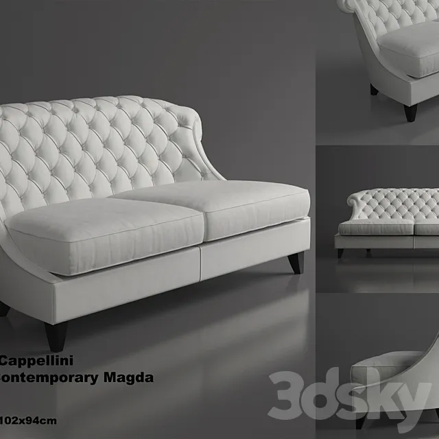 Leather sofas Angelo Cappellini Magda 3DSMax File