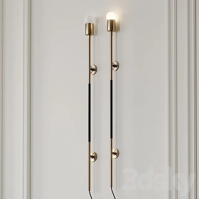 Leather Wrapped Linear Wall Sconce by Katy Skelton 3ds Max