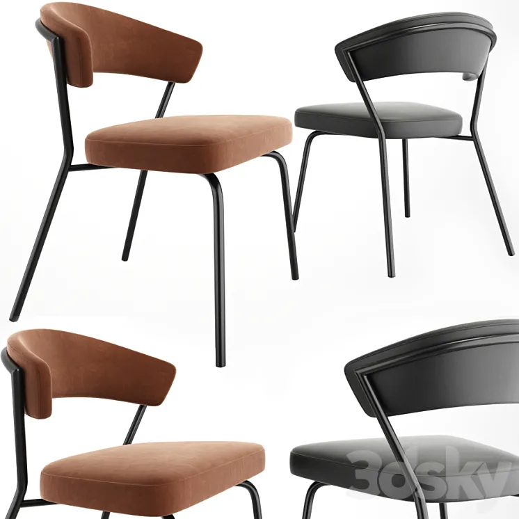 Leatherette Stacking Modern Dining Chair EStyle 771 3DS Max