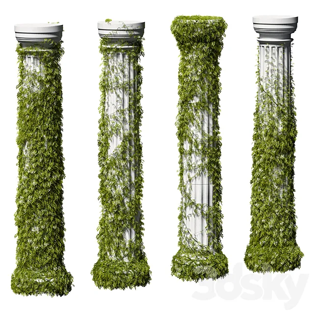 Leaves on a Doric column. 4 models 3DS Max Model