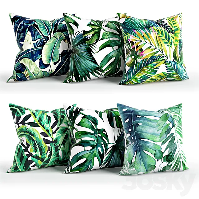 Leaves_Pillow_Set_Society6 3ds Max