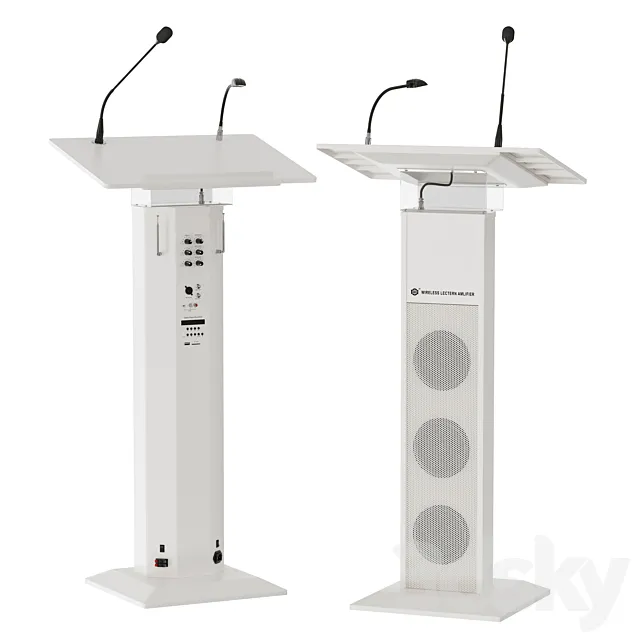 lectern amplifier conference tribune microphone stand 3DS Max Model