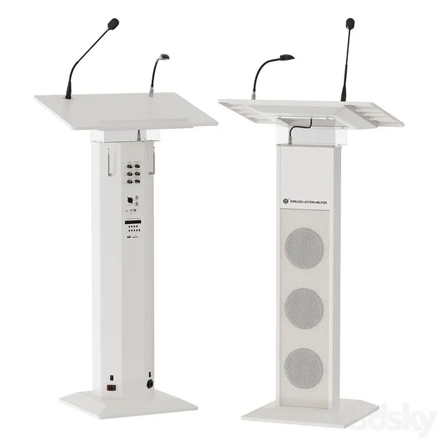 lectern amplifier conference tribune microphone stand 3dsMax Model