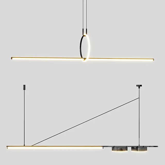 Led chandelier 3DS Max Model