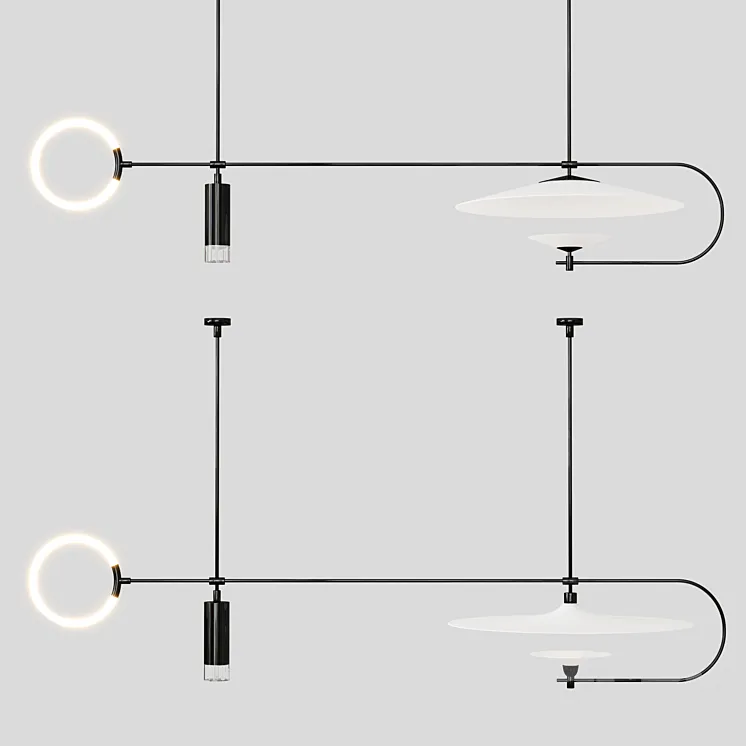 Led chandelier 3DS Max Model