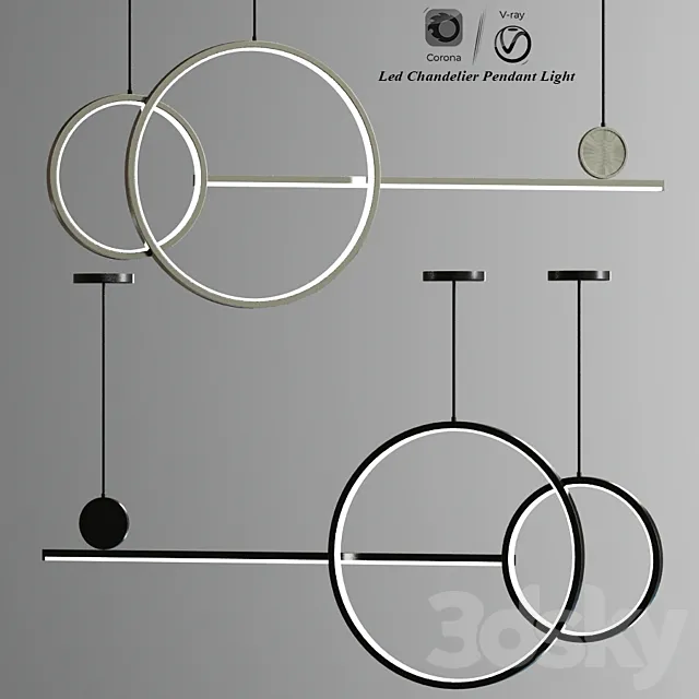 LED Chandelier Pendant Light 3DS Max Model