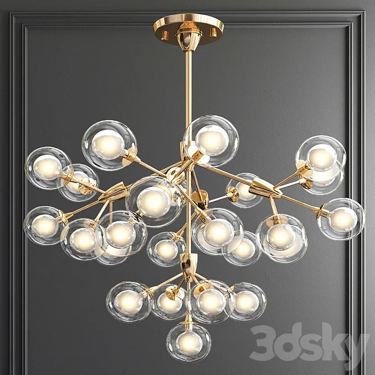 LED Clear Crystal Ball Chandelier 3DS Max