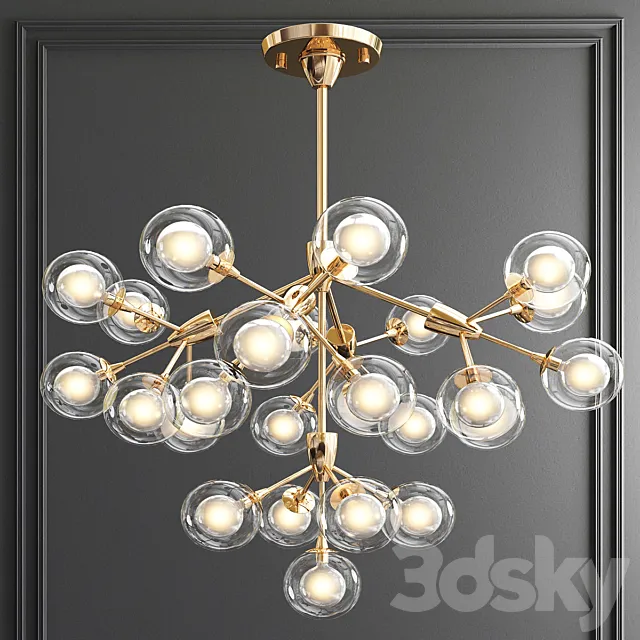 LED Clear Crystal Ball Chandelier 3DSMax File