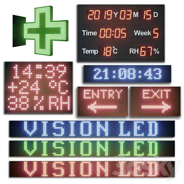 LED display modules. Set 02 3DSMax File