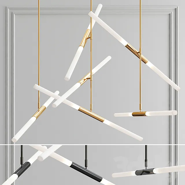 LED Lamp Tube Suspension Pendant Light 3ds Max