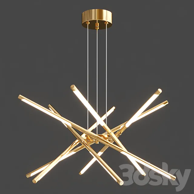 Led pendant chandelier 12 3ds Max