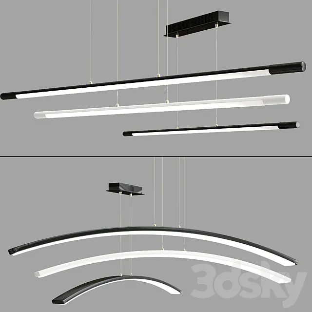 led pendant light collection 3ds Max