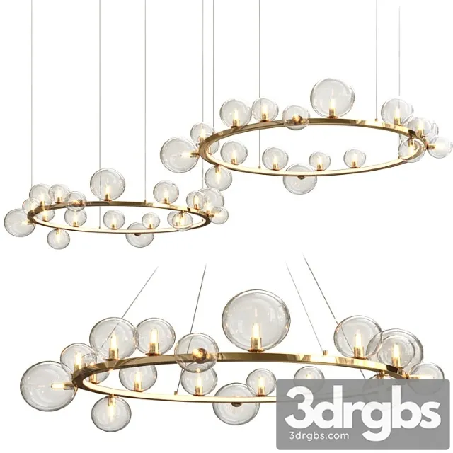 Led postmodern iron glass bubble round gold black silver pendant lights