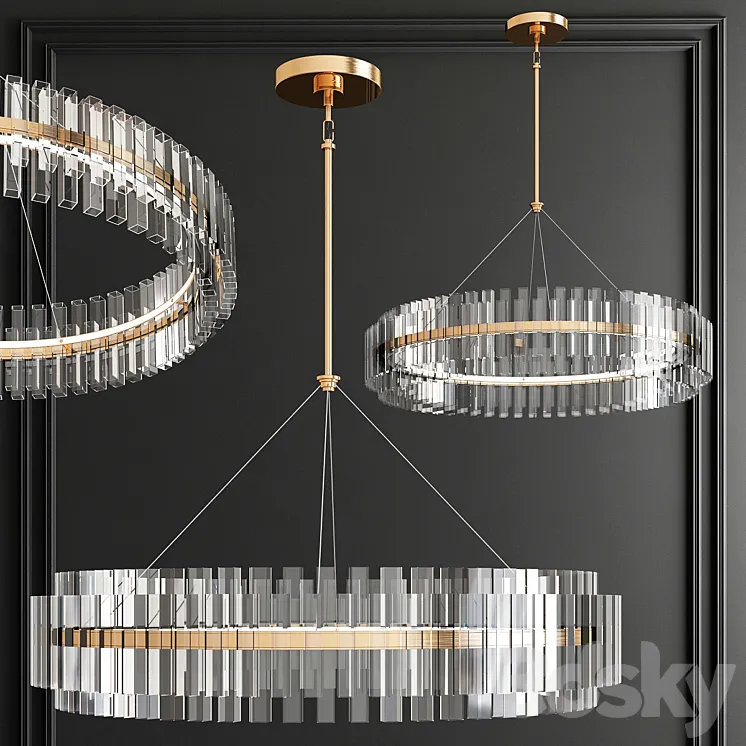 LED Round Crystal Chandelier 3DS Max