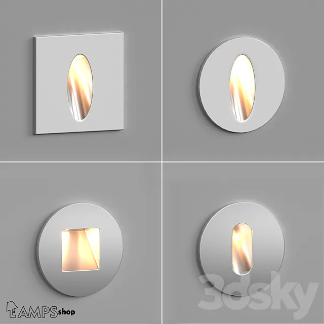 LED Wall Lamps Part 2 3DS Max Model