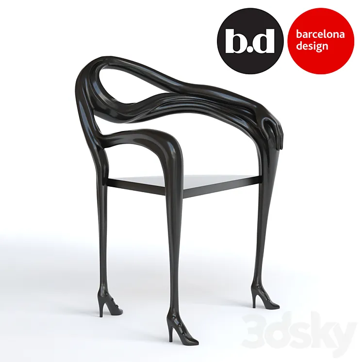Leda Armchair sculpture Black Label 3DS Max Model