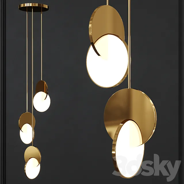 Lee Broom ECLIPSE CHANDELIER POLISHED GOLD 3ds Max