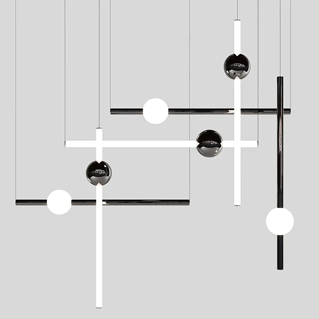 Lee Broom ORION TUBE LIGHT POLISHED GUNMETAL 3ds Max