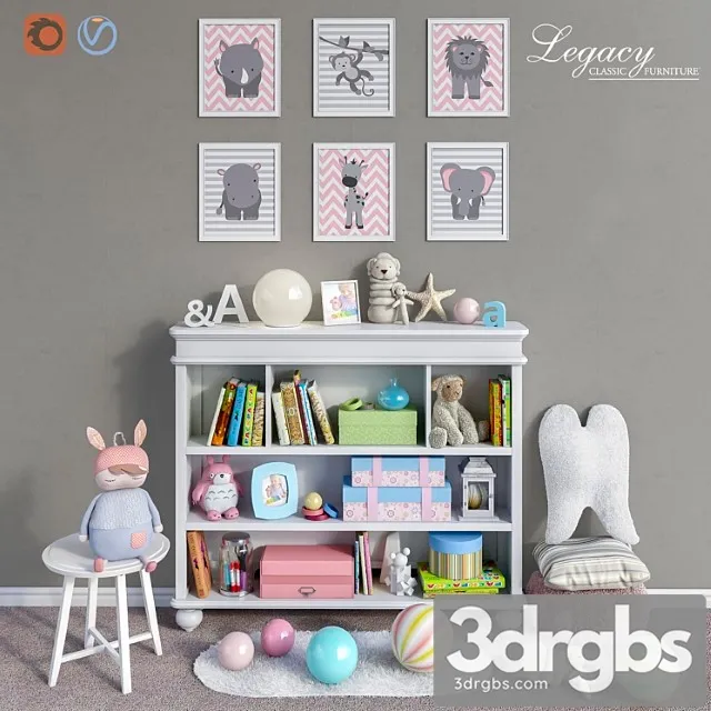 Legacy Classic Furniture Accessories Decor and Toys Set 1 3dsmax Download